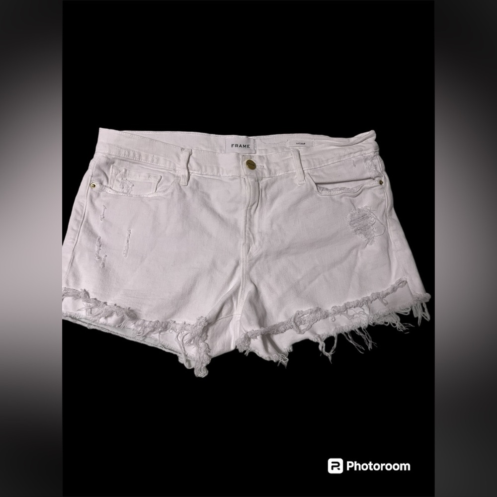 Frame white fringe short